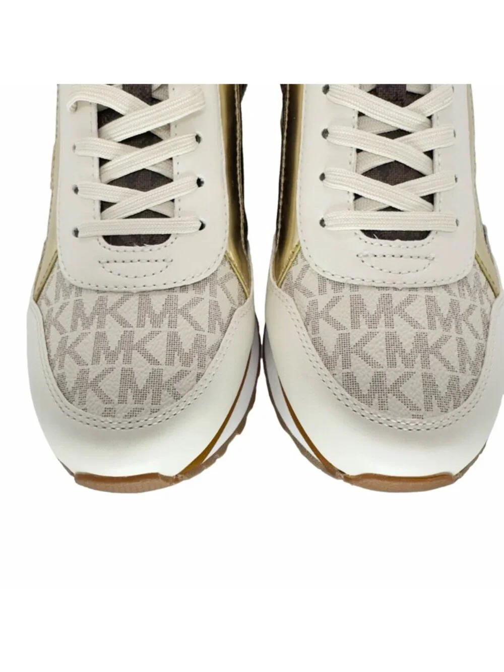 ✨Michael Kors Maddy Trainer Sneaker Vanilla Brown Gold Sz 6.5 Women Shoes Casual - Picture 10 of 10
